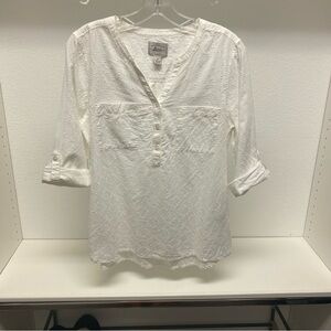 Bass White Cotton Blouse, M